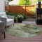 Homeroots 8' Beige Green And Artichoke Green Round Abstract Washable Indoor Outdoor Area Rug 577615 - alternate 2