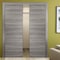 Sartodoors Sliding Double Pocket Door with Frames, Planum 0010 Ginger Ash, Kit Trims Rail Hardware, Solid Wood PLANUM0010DP-GA-5696 - alternate 2