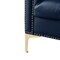 Homeroots 85" Navy Blue Faux Leather Manufactured Wood Sofa 543963 - alternate 2