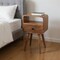 Homeroots 22" Beige Solid Wood Square One Drawer Nightstand 651491 - alternate 2