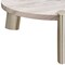 Homeroots 48" White and Silver Marble and Stainless Steel Round Coffee Table 372310 - alternate 2