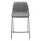 Homeroots Set of Two 26" Slate Gray and Brown Faux Leather and Steel Counter Height Bar Chairs 555683 - alternate 2