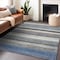 Homeroots 10' X 14' Denim Blue Beige And Taupe Striped Washable Indoor Outdoor Area Rug 618261 - alternate 2
