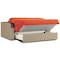 Homeroots 74" Orange Chenille Sleeper Sofa And Toss Pillows With Brown Legs 607196 - alternate 3