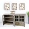 Homeroots 83in White Wash Gray Solid Wood Four Door Side Board with Glass Inserts 489024 - alternate 2