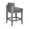 Armen Living Vivid Outdoor Patio Bar Stool in Gray Eucalyptus Wood with Gray Olefin Cushions LCVIBAEUCGRY30 - alternate 2