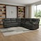Homeroots Gray Polyester Blend Reclining U Shaped Three Piece Corner Sectional With Console 366310 - alternate 2