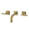Kingston Brass Double-Handle Wall Mount Bathroom Faucet with Knurled Handle, Brushed Brass KS6127KNL - alternate 1