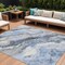 Homeroots 10' X 14' Blue And Silver Abstract Washable Indoor Outdoor Area Rug 618423 - alternate 1