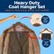 Campior Brown Wooden Hangers, Heavy-Duty with 360 Deg Swivel Hook, Non-Slip, Pants Bar, 5PK CMPWH5BW - alternate 2
