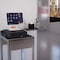 Amgood 10 in. x 14 in. Stainless Steel Ticket Printer Shelf, 18-Gauge 430 Stainless Steel w/Cord Grommet WS-SG-1014-CORD-Z - alternate 2