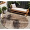 Homeroots 8' Brown Black And Tan Round Abstract Washable Indoor Outdoor Area Rug 606046 - alternate 1