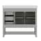 Flash Furniture Vega 42in. Vanity w/Sink, Cabinet w/Blk Hardware, Open Shelf & 3 Drawers, Marble Counter, Gry/Wht FS-VEGA42-GY-HDBLK-GG - alternate 2