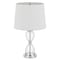 Homeroots 24" Clear Metal Table Lamp With White Empire Shade 524726 - alternate 2
