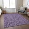 Homeroots 5' X 8' Purple Eggplant And Ivory Floral Washable Indoor Outdoor Area Rug 581919 - alternate 2