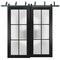 Sartodoors Sliding Closet Frosted Glass Barn Bypass Doors with Hardware Planum 2122 Black 64x80 (2* 32x80) PLANUM2122BBB-BLK-64 x 80 (2* 32x80) - alternate 1