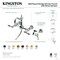 Kingston Brass Two-Handle Wall Mount Bridge Kitchen Faucet with Brass Sprayer, Polished Brass KS2442ALBS - alternate 2