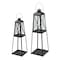 Homeroots Set of Two Black Distressed Ornate Iron Tabletop Lantern Candle Holders, 2PK 517642 - alternate 2