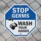 Signmission Stop Germs Wash Your Hands, 10 inch X 10 inch, Aluminum Metal Signs, 2PK OC-A-2PACK-10-342 - alternate 2