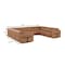 Homeroots Chestnut Italian Leather Power Reclining U Shaped Eight Piece Corner Sectional With Console 634686 - alternate 3