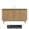 James Martin Vanities Laurent 60 in. Single Vanity, Light Natural Oak, w/ 3 CM Parisien Bleu Silestone Top 545-V60S-LNO-FPBL - alternate 1