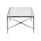 Homeroots 28" Clear And Brown Glass And Aluminum Coffee Table 565088 - alternate 3