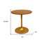 Homeroots 30" Brown And Gold Rounded Solid Wood And Iron Pedestal Base Dining Table 517765 - alternate 2