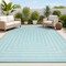 Jonathan Y Chevron Modern Concentric Squares Aqua/Light Gray 8 ft. x 10 ft. Indoor/Outdoor Area Rug SMB206A-8 - alternate 1