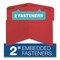 Pendaflex Colored Top Tab Fastener Folders, 1/3-Cut Tab: Assorted, Expands 2", 2 Fasteners, Letter, Red, 50PK 22740 - alternate 2