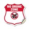 Signmission No Drone Shield Sign No Drone Zone From, 18 Inch X 18 Inch, Vinyl Decal SHI-D-18-392 - alternate 1