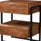 Homeroots 28" Black And Brown Iron and Solid Wood Square Live Edge Two Drawer Nightstand 571533 - alternate 2