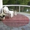 Homeroots 8' Rust And Blush Round Striped Washable Indoor Outdoor Area Rug 615850 - alternate 3