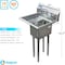 Amgood Stainless Steel 1 Compartment Utility Sink with 10 in. Left Drainboard and Faucet SINK 101410-10L - FAUCET - alternate 1