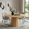 Homeroots 60" Natural Wood Pedestal Base Round Top Dining Table 721093 - alternate 2