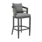 Armen Living Zella Outdoor Patio Bar Stool in Aluminum with Light Gray Rope and Earl Gray Cushions LCZEBAGRY30 - alternate 1