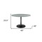 Homeroots 48" Gray and Black Marble and Aluminum Pedestal Base Round Top Dining Table 572219 - alternate 2