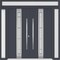 Vdomdoors Metal Double Doors Deux 1717 Gray Graphite Frosted Glass 2 Sidelights and Top Transom Entry Modern DEUX1717DEXD-GRE-W16+72+16xH80+14-RH-I - alternate 1