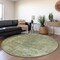 Homeroots 8' Artichoke Green And Beige Round Abstract Washable Indoor Outdoor Area Rug 615490 - alternate 2
