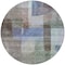 Homeroots 8' Brown Green And Blue Round Abstract Washable Indoor Outdoor Area Rug 604278 - alternate 2