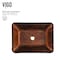 Vigo Donatello Artistic Rubywood Glass 18 in. L x 13 in. W x 4 in. H Rectangular Vessel Bathroom Sink VG07089 - alternate 2