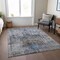 Homeroots 9' X 12' Blue And Gray Floral Washable Indoor Outdoor Area Rug 605077 - alternate 2