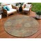 Homeroots 8' Brown Taupe And Sage Round Polka Dot Washable Indoor Outdoor Area Rug 614655 - alternate 1