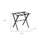 Homeroots Hotel Black Finish Wood Folding Luggage Rack With Black Straps 383079 - alternate 2