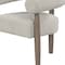 Homeroots 29" Cream and Light Brown Fabric And Wood Curved Arm Chair 554194 - alternate 2