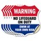 Signmission Pool Warning Shield Sign No Lifeguard On, 4 inch X 4 inch, Vinyl Decal, 5PK SHI-D-5PACK-4-432 - alternate 1