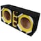 Deejay Led Two 10-in Woofers plus Three Tweeters Vinyl Yellow Empty Chuchera Speaker Enclosure D10T3VYYELLOW - alternate 1