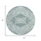 Homeroots 8' Teal Blue And Ivory Round Medallion Washable Indoor Outdoor Area Rug 617469 - alternate 2