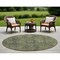 Homeroots 8' Round Moss Green and Gray Round Oriental Washable Non Skid Indoor Outdoor Area Rug 563813 - alternate 1