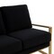 Leisuremod Jefferson Contemporary Velvet Sofa with Gold Frame, Black JAG77BL - alternate 2