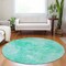 Homeroots 8' Teal Blue And Aqua Round Nautical Washable Indoor Outdoor Area Rug 581751 - alternate 3